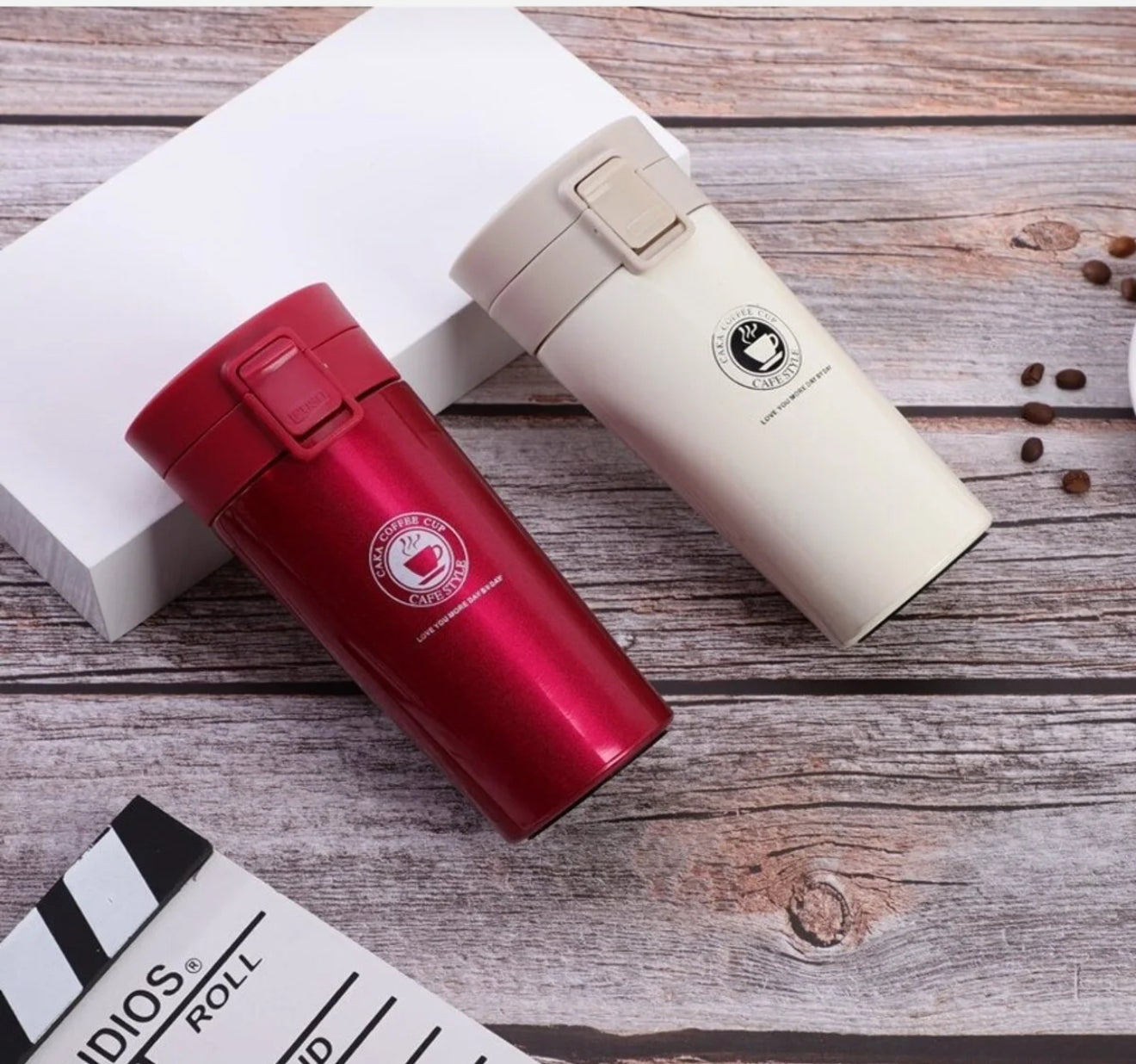 Çift Katmanlı Paslanmaz Çelik Mug | 380ml | Kaydırmaz & Kilitli Termos Bardak ☕🔥