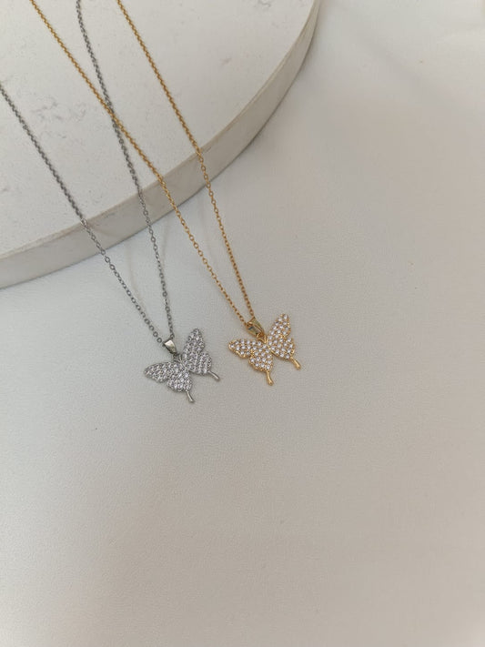 Taşlı Kelebek kolye