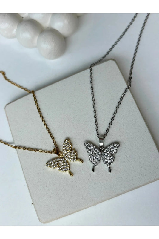 Taşlı Kelebek kolye