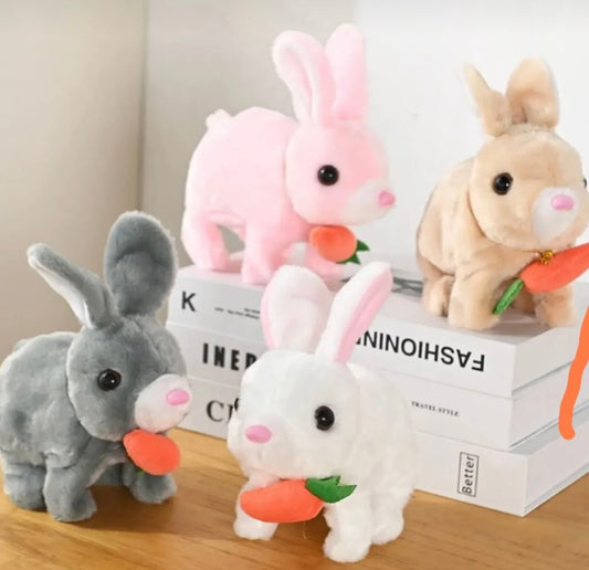“Sevimli Peluş Tavşan 🐇 | Pilli, Sesli, Işıklı ve Zıplayan Oyuncak”