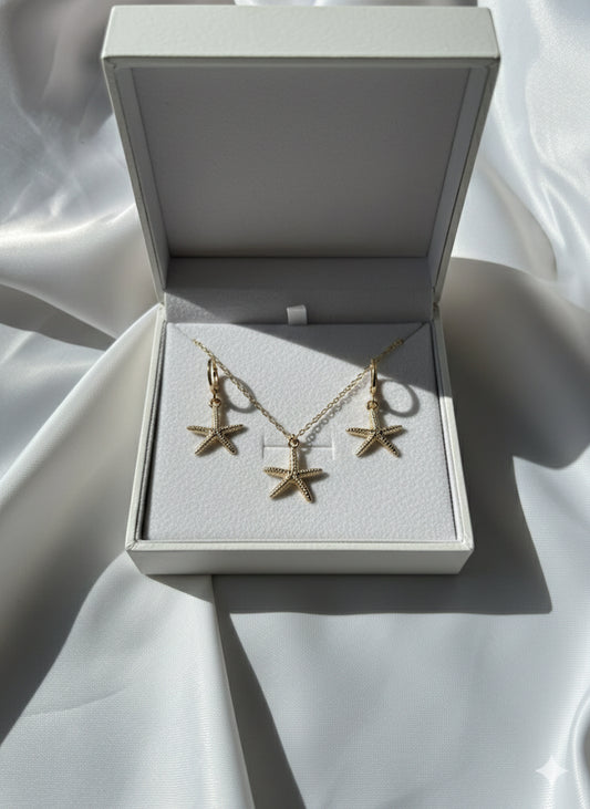 Deniz Yıldızı Kolye küpe set