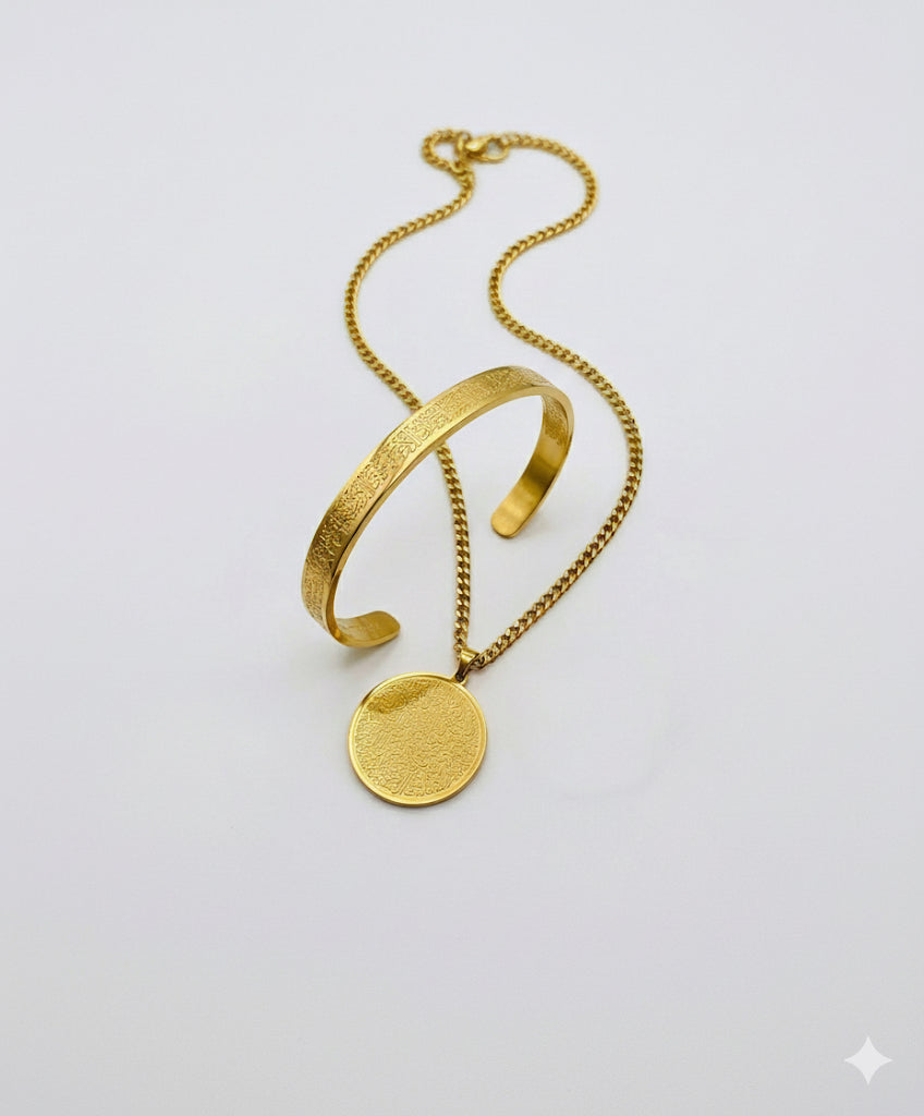 Ayet-el Kürsi Gold Bileklik Ve Kolye