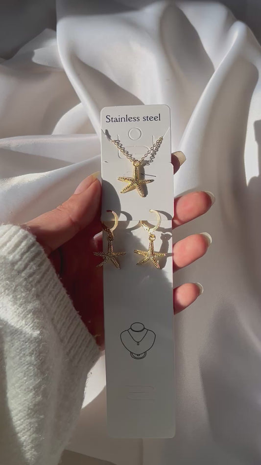 Deniz Yıldızı Kolye küpe set